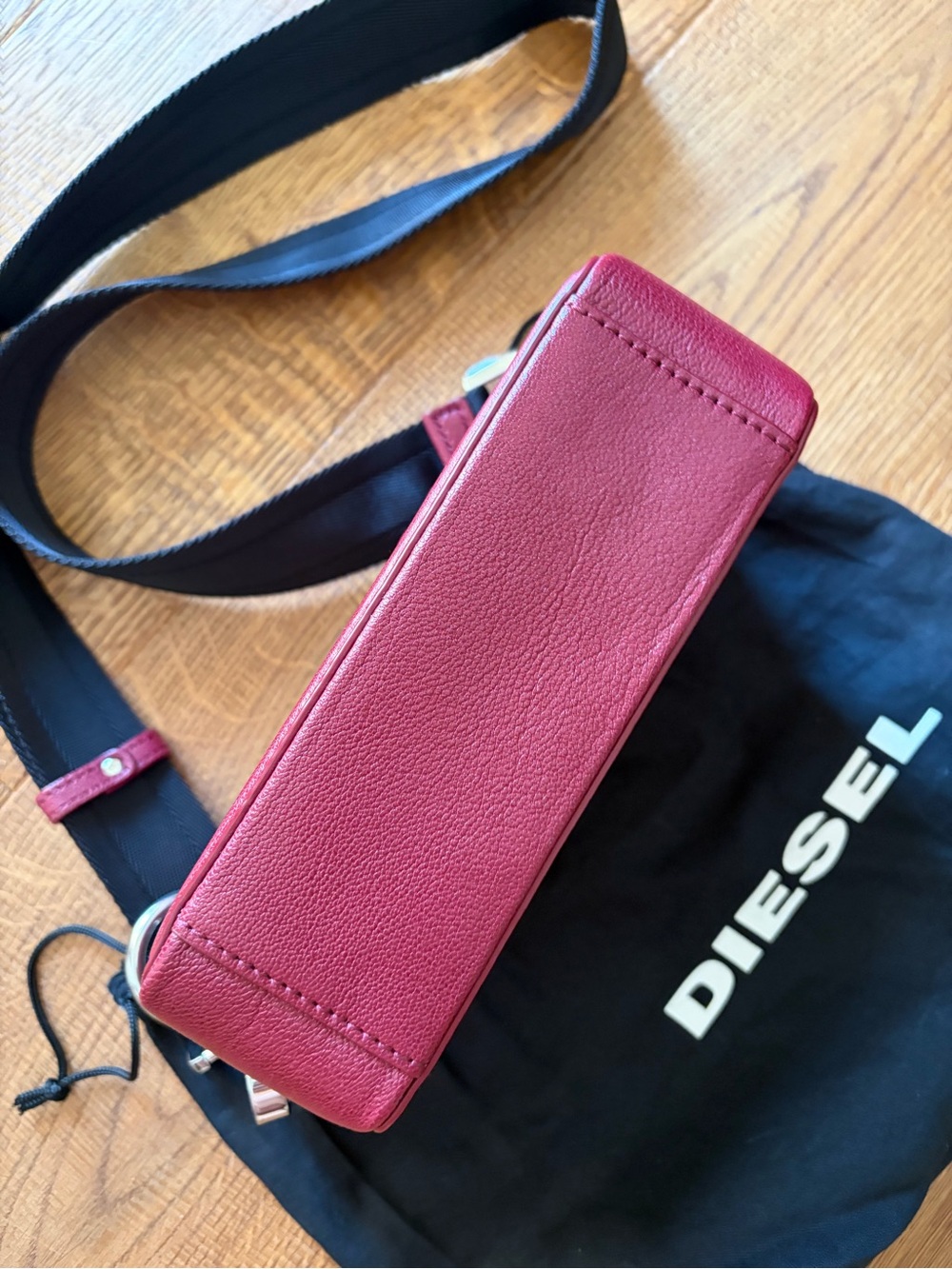 Diesel Burgundy and Black Crossbody Bag - Picture 2 of 5